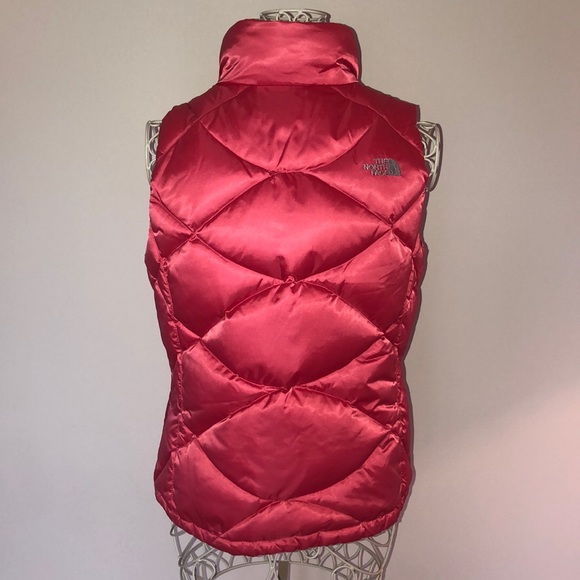 North Face 550 down fill Coral color vest like new - Picture 5 of 6